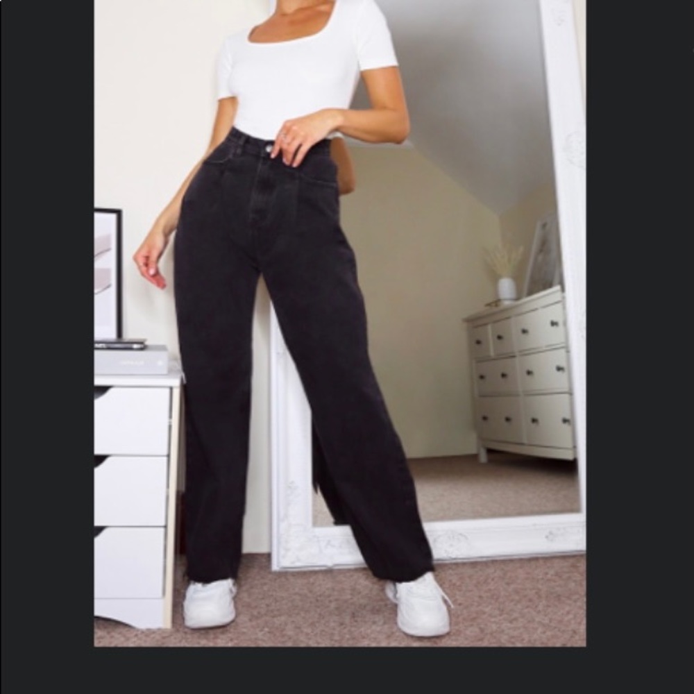 Pretty little thing black baggy jeans
